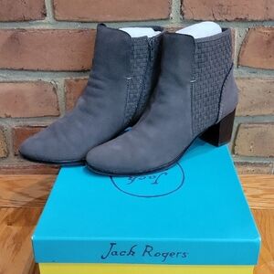 Jack Rogers Gray Ankle Booties with Quilted Detail